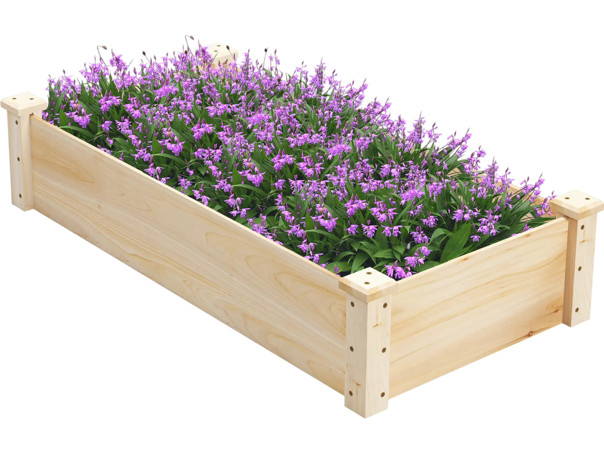 Costway Raised Fir Wood Garden Planter Bed Square 25817693 New