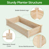 Sturdy fir wood raised garden bed with slotted legs and decorative cover, ideal for versatile planting in your garden.