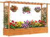 Raised Garden Bed Planter Box with Lattice Trellis Drainage Holes