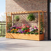 Raised garden bed planter box with lattice trellis, crafted from sturdy pine wood, ideal for vibrant flowers and.