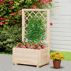 Raised Garden Bed Wooden Elevated Planter Box with Lattice Trellis-S - Gallery View 1 of 10