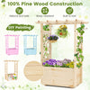 Wooden elevated planter box with hanging roof, made of pine wood, ideal for gardens and patios, featuring trellises for.