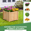 Folding square fir wood raised garden bed with vibrant flowers, perfect for cultivating various plants in any outdoor.