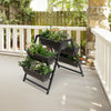 3-tier vertical raised garden bed featuring a sturdy trapezoidal metal frame and five plant boxes for efficient.
