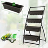 4-tier vertical raised garden bed with 4 detachable containers, drainage holes, and a sturdy metal frame for outdoor.