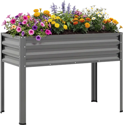 Costway Raised Garden Bed with Legs Elevated Metal Planter Box 32619956 New
