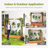 Raised garden bed with arch trellis and hanging roof, crafted from natural fir wood, ideal for balcony or patio plants.