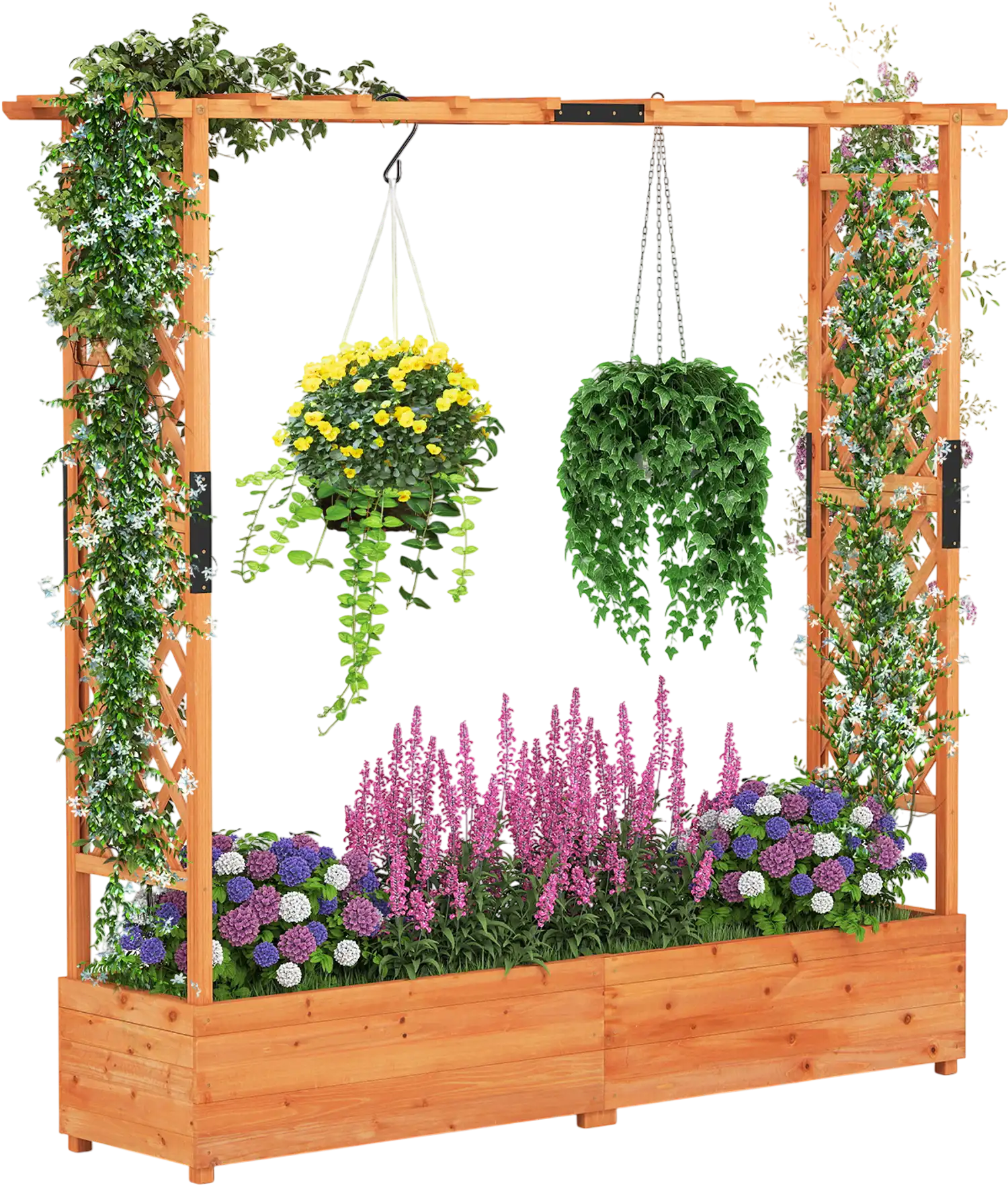 Costway Raised Garden Bed Arch Trellis Hanging Roof 897624351 New