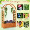 Wooden raised garden bed with lattice trellis and arched roof, ideal for cultivating climbing plants and flowers.