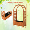 Raised garden bed with lattice trellis and arched roof, made of fir wood, ideal for climbing plants and flowers.