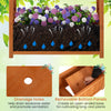 Raised garden bed with arched roof and trellis, crafted from fir wood, featuring drainage holes for healthy plant.