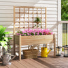 Raised garden bed with lattice trellis, made of fir wood, ideal for flowers and vegetables, perfect for elevated.