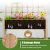 Raised garden bed with lattice trellis and drainage holes, made of fir wood, ideal for vibrant flowers and vegetables.