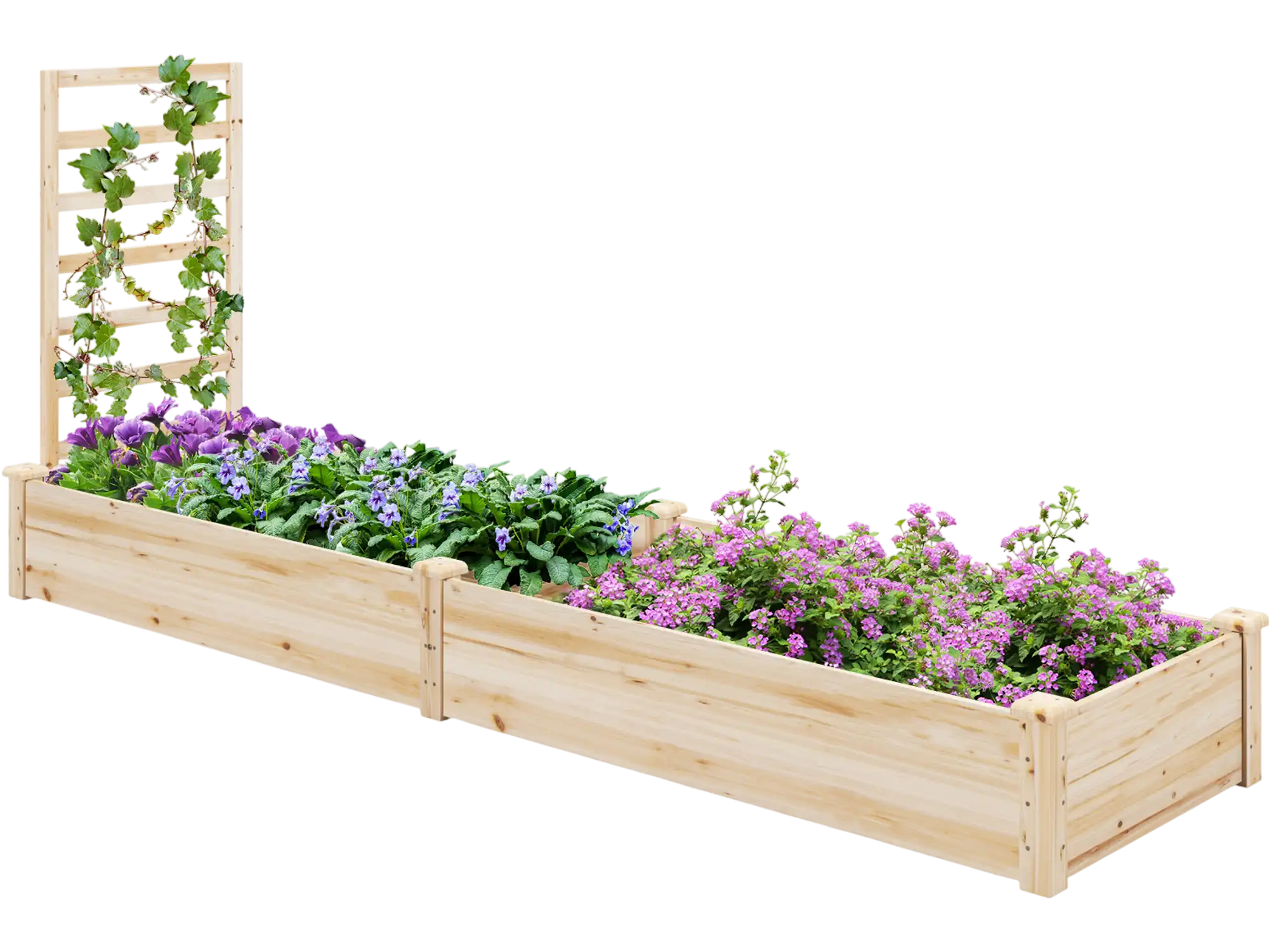 Costway Raised Garden Bed Planter Box Trellis 45972163 New