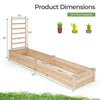 Raised garden bed with trellis, made of natural fir wood, featuring 2 compartments for diverse plant growth, 0.3 m³.