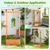 Raised garden bed in orange with trellis and hanging roof, perfect for climbing plants and outdoor decoration.