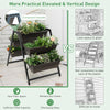 3-tier vertical raised garden bed showcasing the elevated design for easy access and efficient plant care in small.