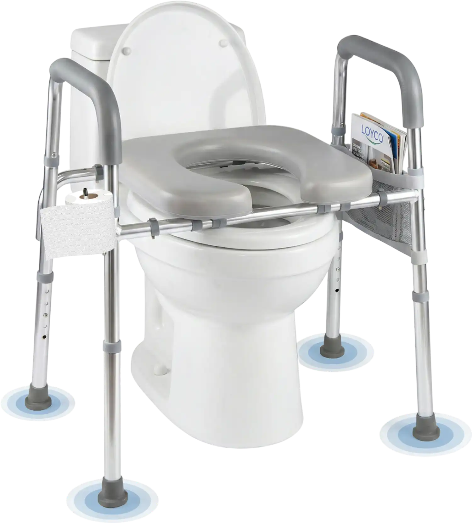 Costway Raised Toilet Seat with Handles Padded Arms for Seniors 60703110 New