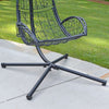 Algoma Cushioned Rattan Wicker Hanging Chair with Stand 6.5 ft New