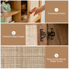 Rattan buffet cabinet with hand-woven doors, convenient knobs, and premium metal hinges for easy access and ventilation.