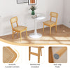 Set of 2 natural rattan dining chairs with ergonomic backrest and smooth curved corners, perfect for dining room use.
