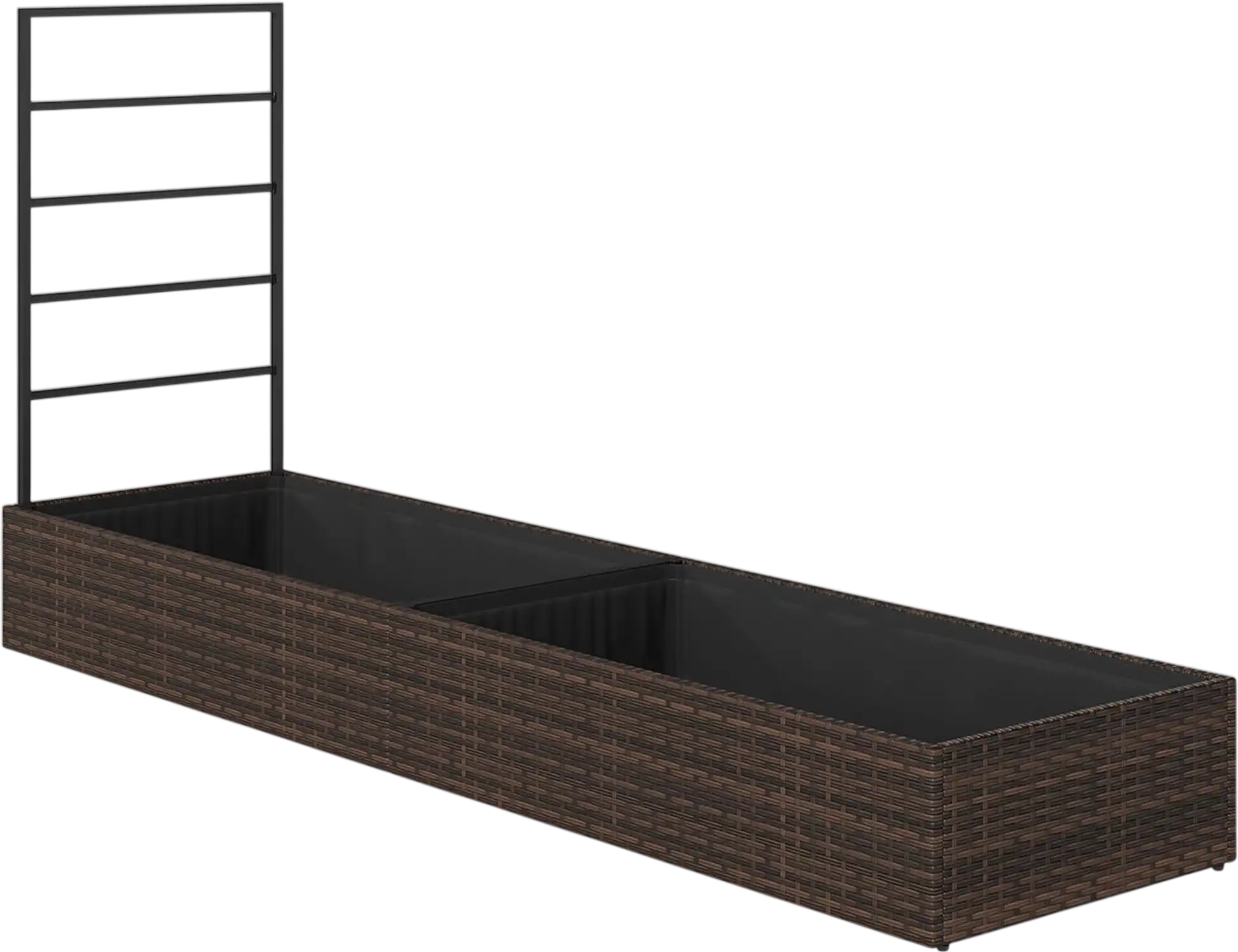 Costway Rattan Raised Garden Bed Trellis 2 Planter Boxes 43229851 New