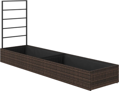Costway Rattan Raised Garden Bed Trellis 2 Planter Boxes 43229851 New
