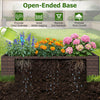 Rattan raised garden bed with trellis and two planter boxes promotes drainage and supports various plants in any outdoor space.