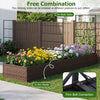 Rattan raised garden bed showcases a climbing trellis and planter boxes, perfect for enhancing garden aesthetics and plant growth.