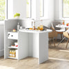 Reception Office Desk with Open Shelf and Lockable Drawer-White - Gallery View 1 of 10