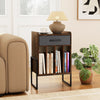 Record Player Stand with Drawer and Record Holder-Rustic Brown - Gallery View 1 of 11