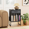 Record Player Stand with Drawer and Record Holder-Black - Gallery View 1 of 11