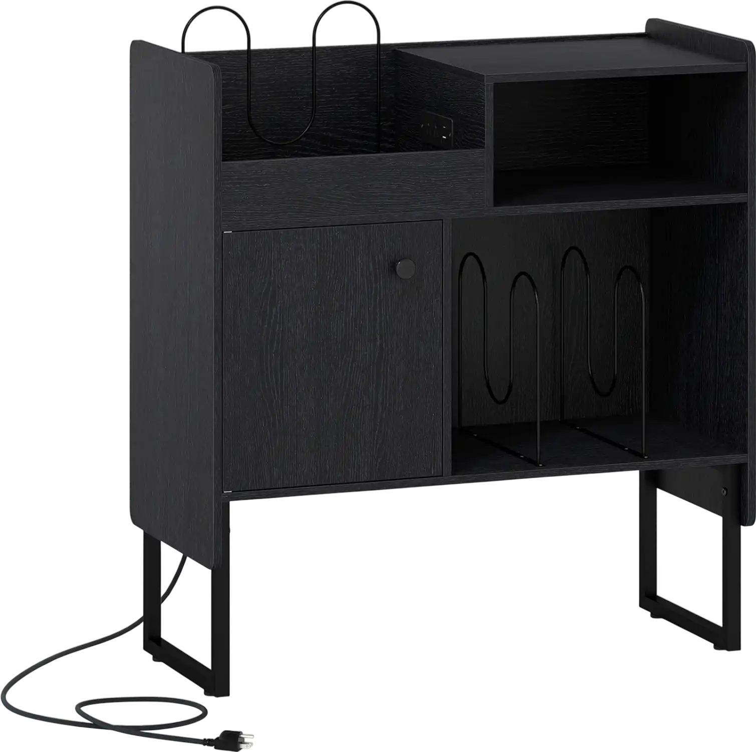 Costway Record Player Stand Vinyl Storage Power Outlets 250 Albums 38952507 New