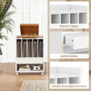 Vinyl record holder with dividers, smooth metal slides, and safety rounded corners for organized storage on wheels.