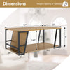 Rectangle coffee table with natural wood finish, 2-tier design, and dimensions for versatile living room use.