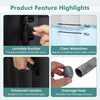 Lockable buckles and thickened handles on the black rectangular blowup pool hottub for easy use and stability.