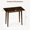 Rectangular wooden dining table dimensions showing 34" x 22.5" size, designed for 2-4 people in walnut finish.