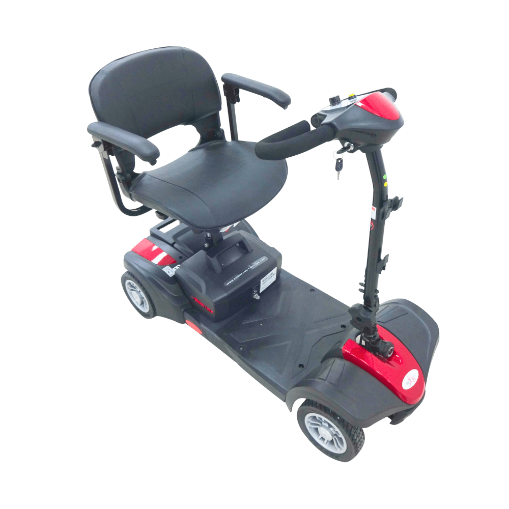 Red MiniRider Lite Portable Mobility Scooter Top View