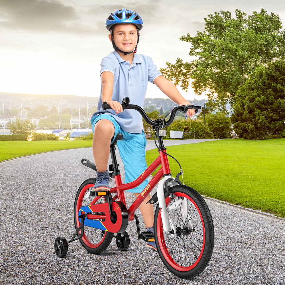 18 Feet Kids Bike with Removable Training Wheels-Red - Gallery View 1 of 14