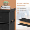 2-drawer nightstand in black with removable fabric bins, featuring wear-resistant construction for versatile storage.