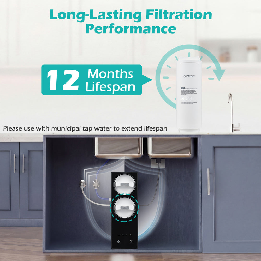 Replacement PCT filter for AW-RB20/AW-RB05 under-sink RO system, featuring a 12-month lifespan and multi-layer.