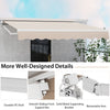 Retractable awning with beige thickened cloth and aluminum frame, ideal for patios and easy to install on various walls.