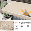 Retractable patio awning in beige, made of 280g polyester fabric, offering sun protection for porches and terraces.