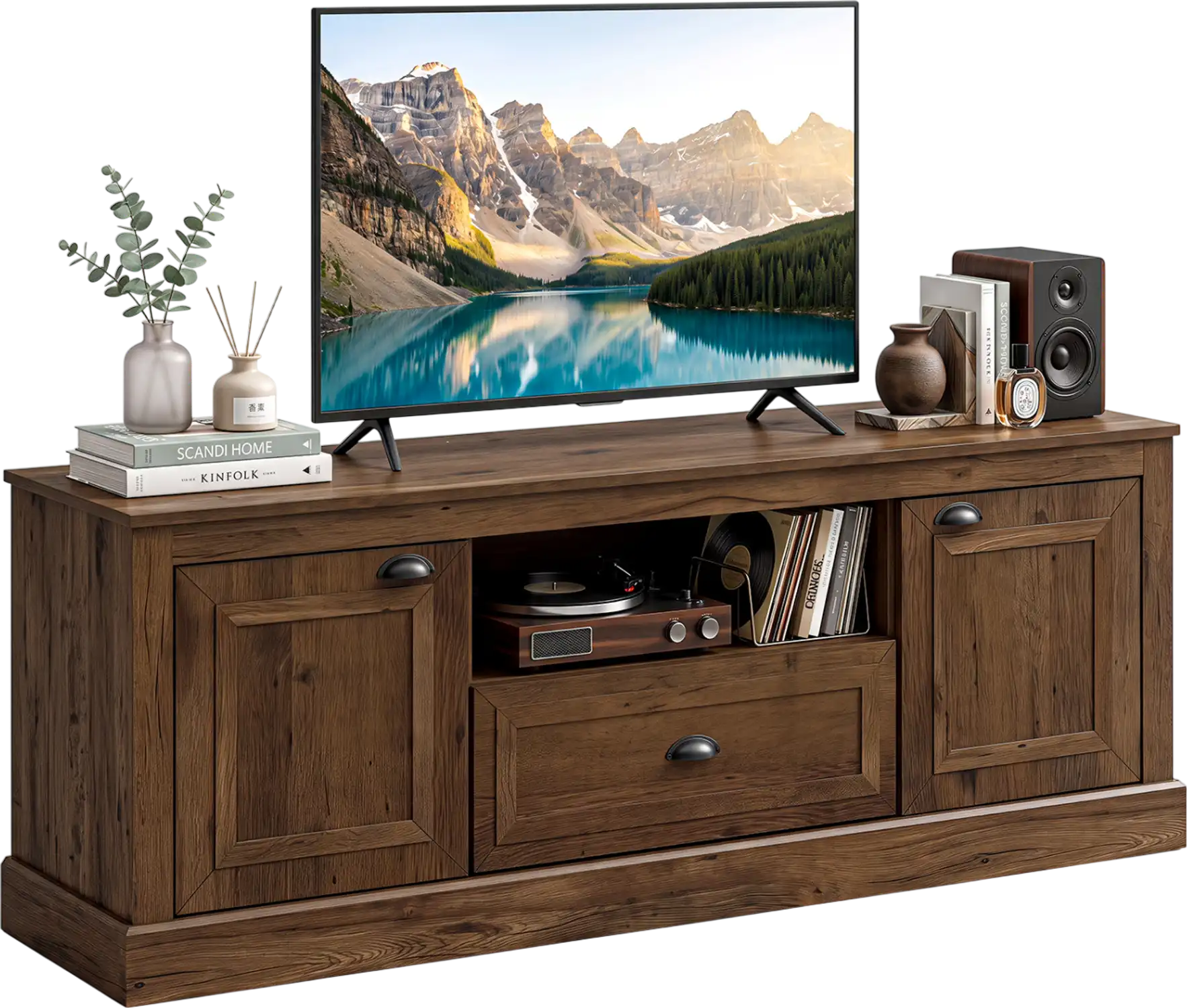 Costway Retro Farmhouse TV Stand for 70