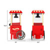 Retro hot air popcorn maker in red, 1200W, with measuring cup, for oil-free popcorn in just 2 minutes for movie nights.