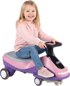 Ride-on car in pink with anti-slip footrests and a comfortable 15° dipped seat, perfect for children aged 3 and up.