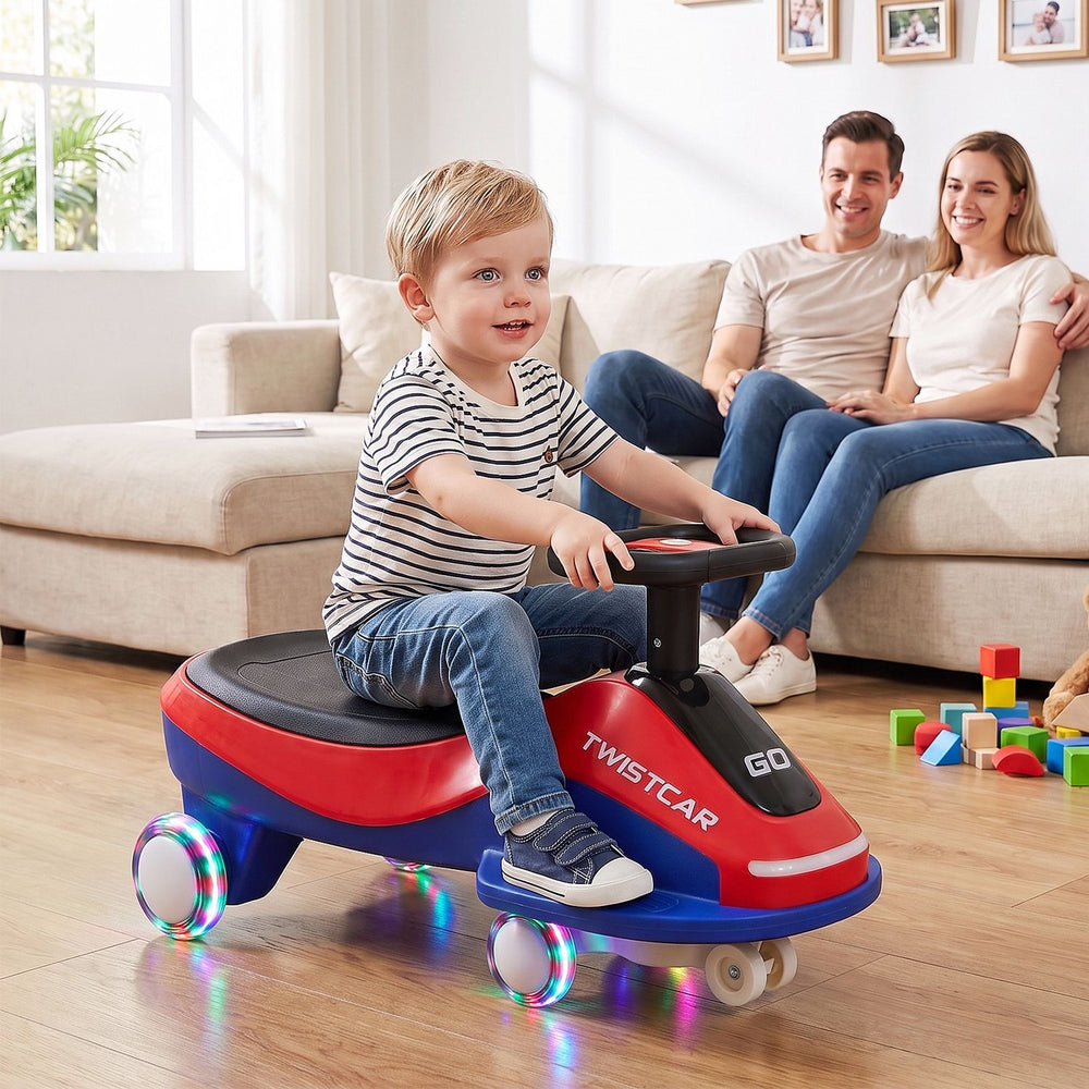 Ride On Car with Flashing Wheels Front Light and Music Speaker for Age 3+ Years Old-Red - Gallery View 1 of 10