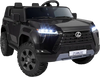 Black licensed LEXUS GX550 ride-on car with LED headlights, remote control, and 4WD for kids aged 3+ for outdoor fun.