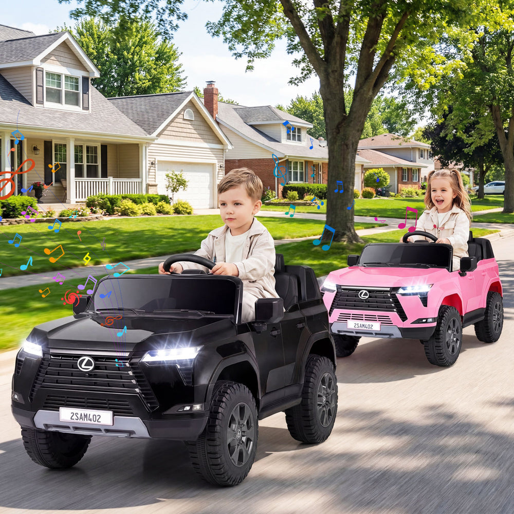 Ride on Car 24V 4WD Licensed LEXUS GX550 Electric Vehicle with Remote for Boys Girls Aged 3+-Black - Gallery View 1 of 10
