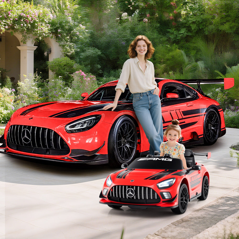 12V Kids Ride-On Car Mercedes-AMG GT3 Licensed with Adjustable Speed-Red - Gallery View 1 of 14